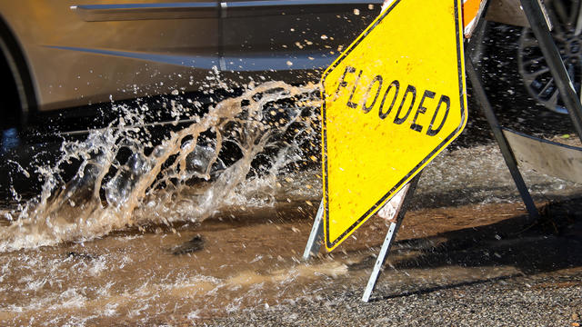 "Flooded" road 