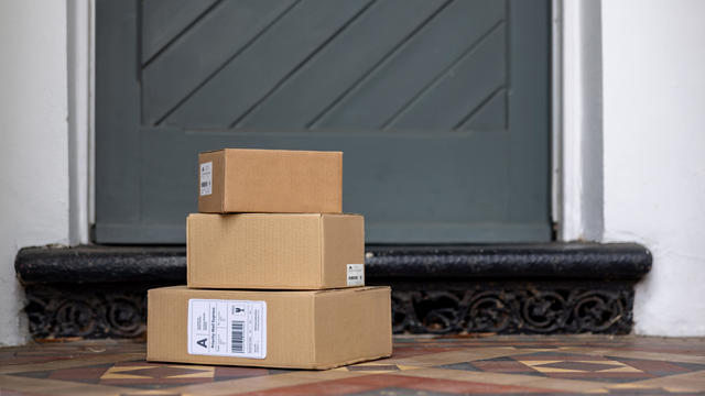 Packages left on the porch of a house 