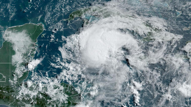 Hurricane Beryl is seen in the Caribbean in a satellite image at 8:50 a.m. EDT, July 4, 2024. 